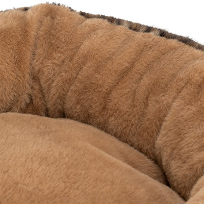 Trixie Hondenmand Leo Soft Rond Pluche Bruin / Panterprint 50 Cm