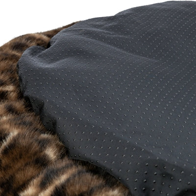 Trixie Hondenmand Leo Soft Rond Pluche Bruin / Panterprint 50 Cm